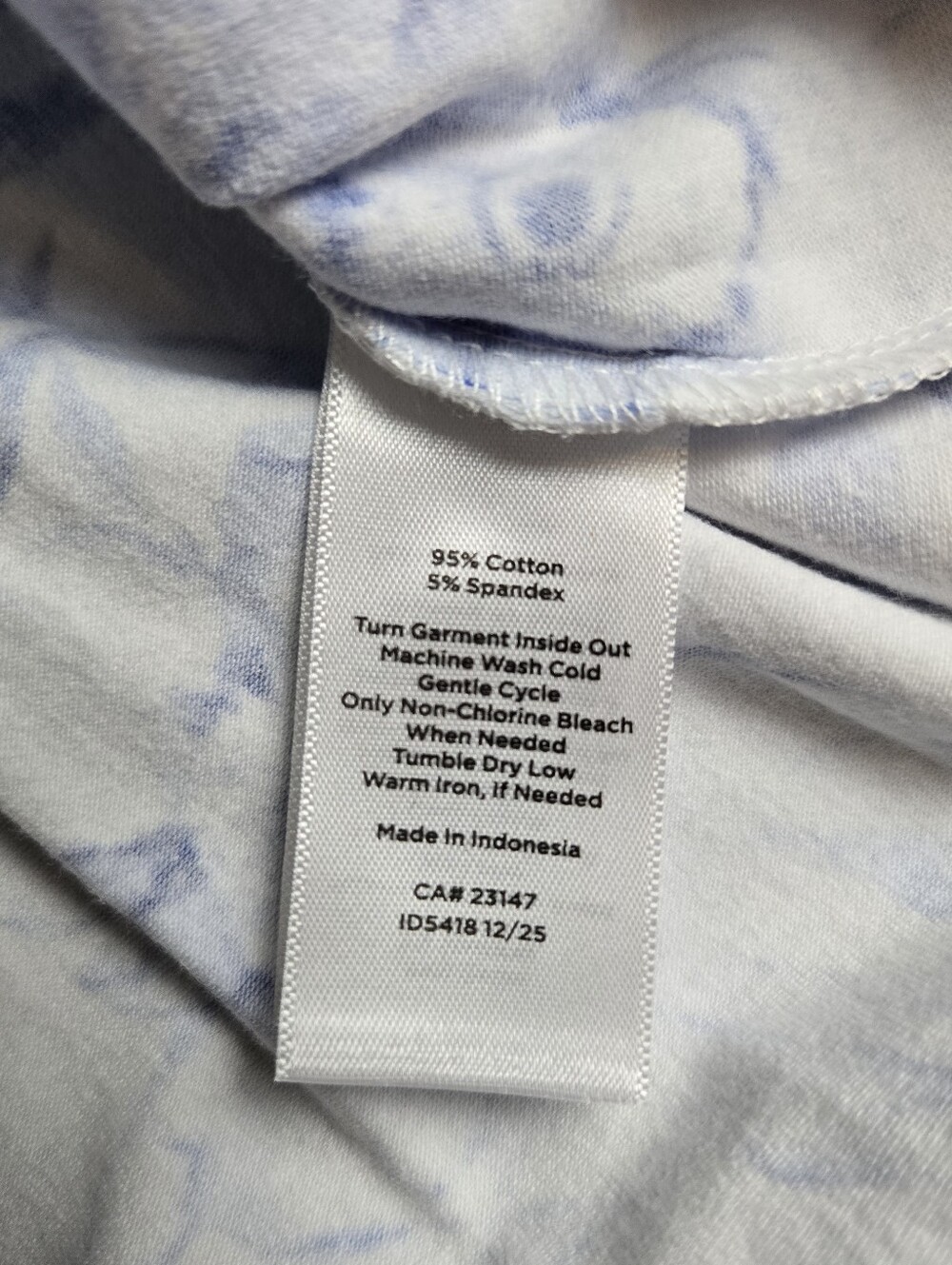 Talbots T Shirt Womens L China Blue Floral Cotton Long Sleeve New - Picture 11 of 11